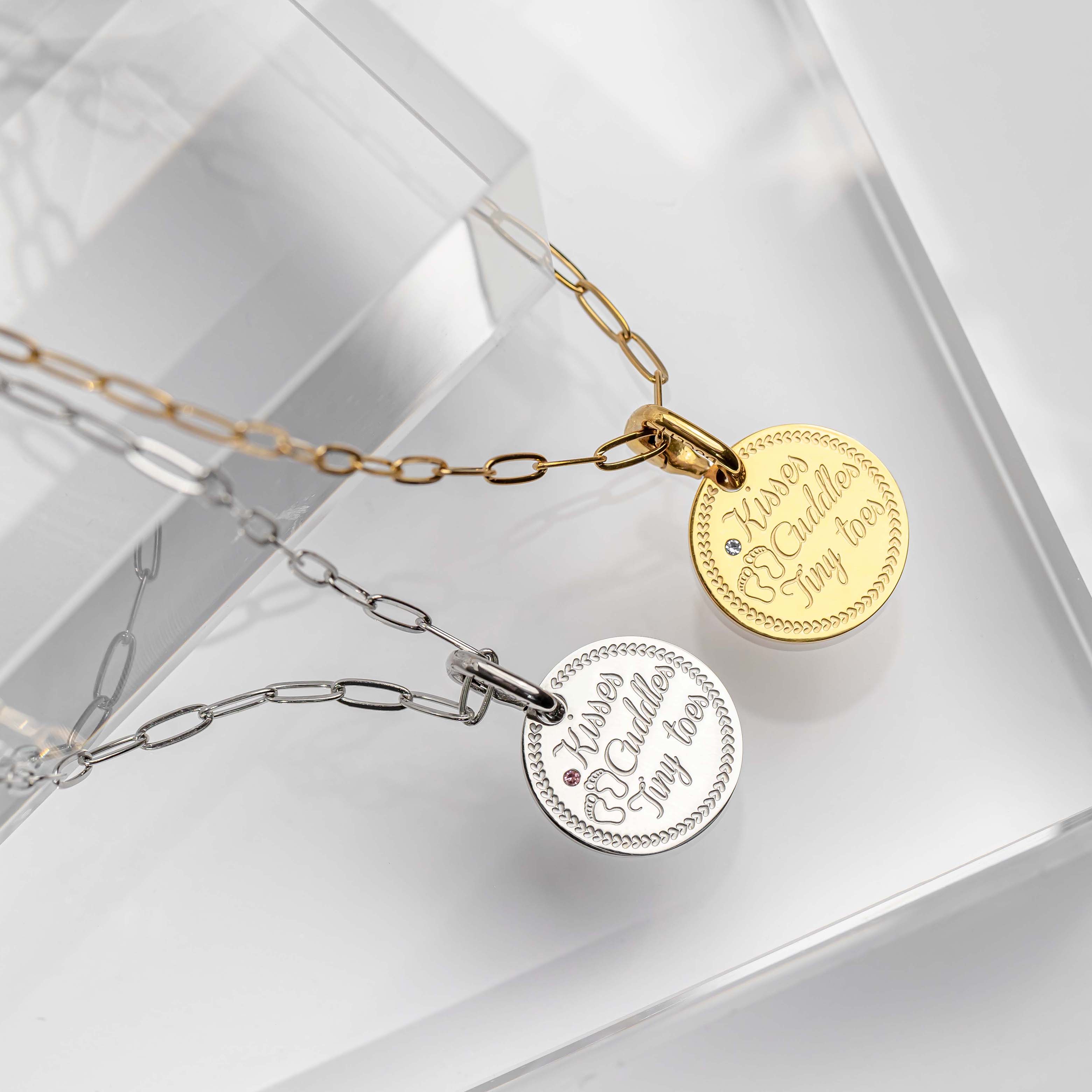 Coin babyfeet blue - Tarnish free