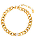 Cuban chain stone gold - Stainless steel