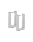 Rectangle earring silver - Stainless steel