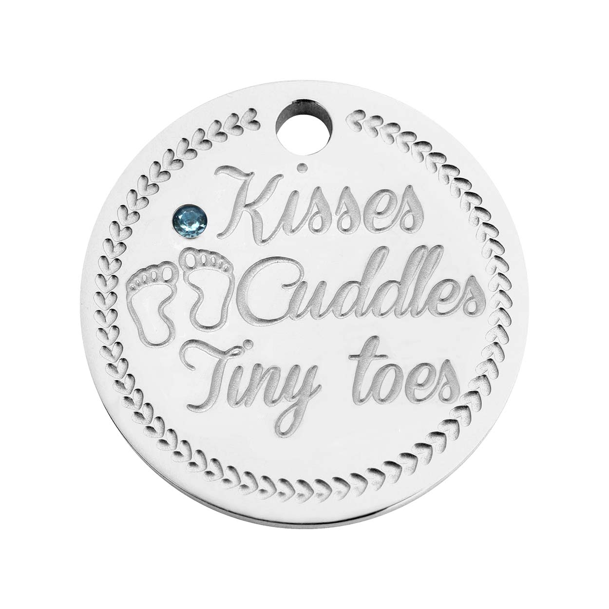 Coin babyfeet blue silver - Personalized
