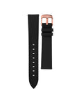 Black leather strap rosé gold - Adjustable