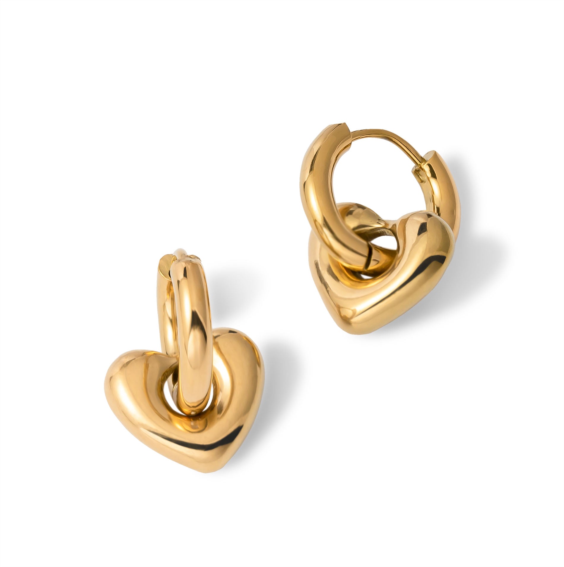 Bubble heart earring gold