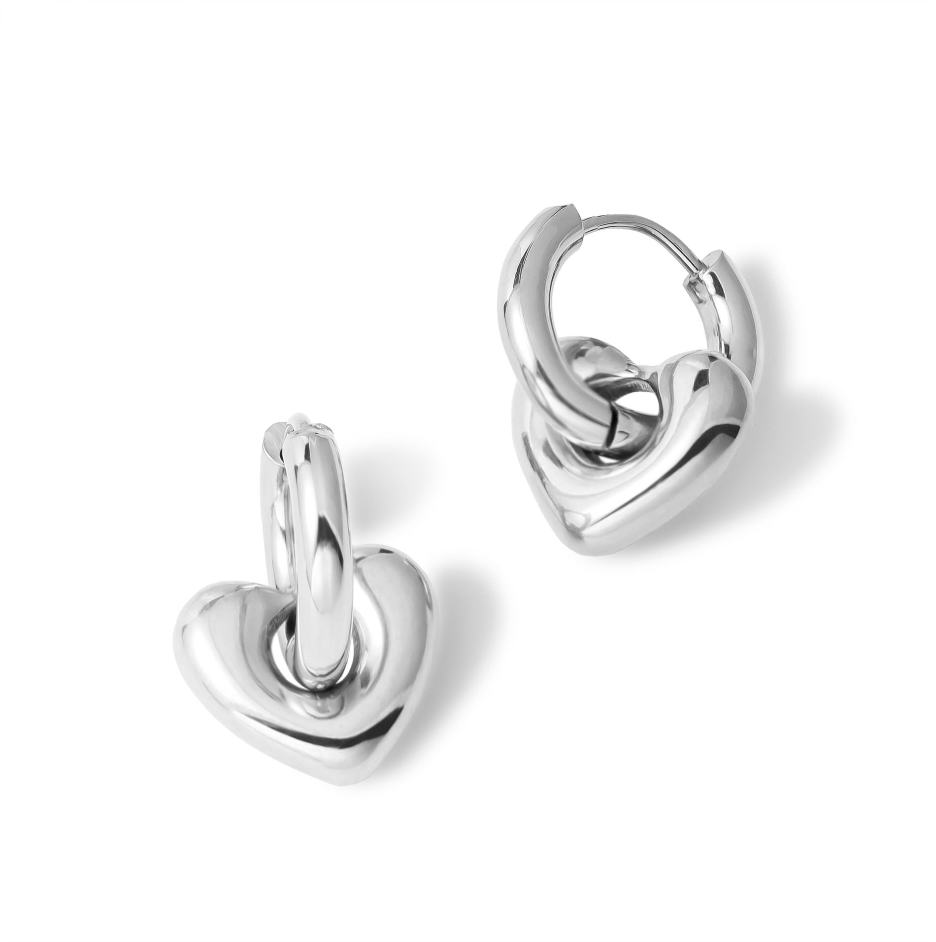 Bubble heart earring silver