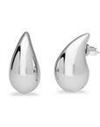 Chunky drop earring silver - Stainless steel