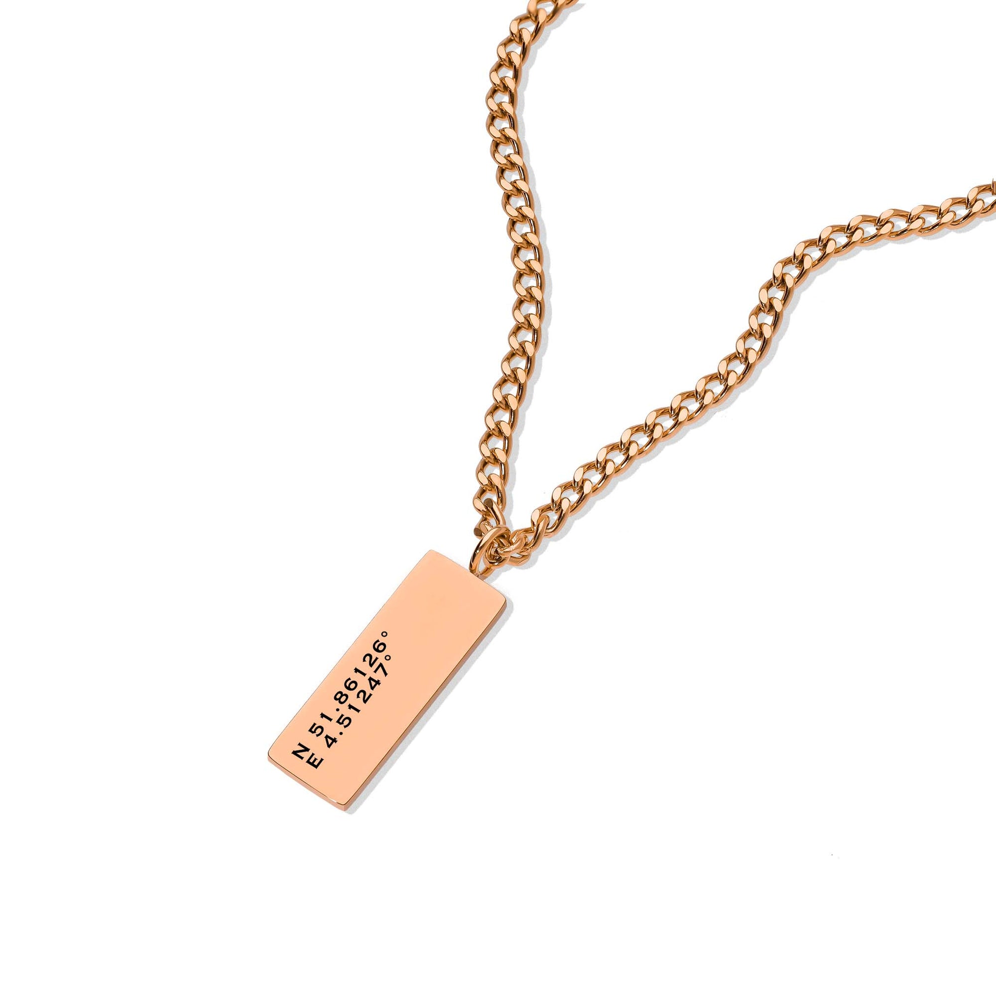 Men necklace rose gold - Coordinates