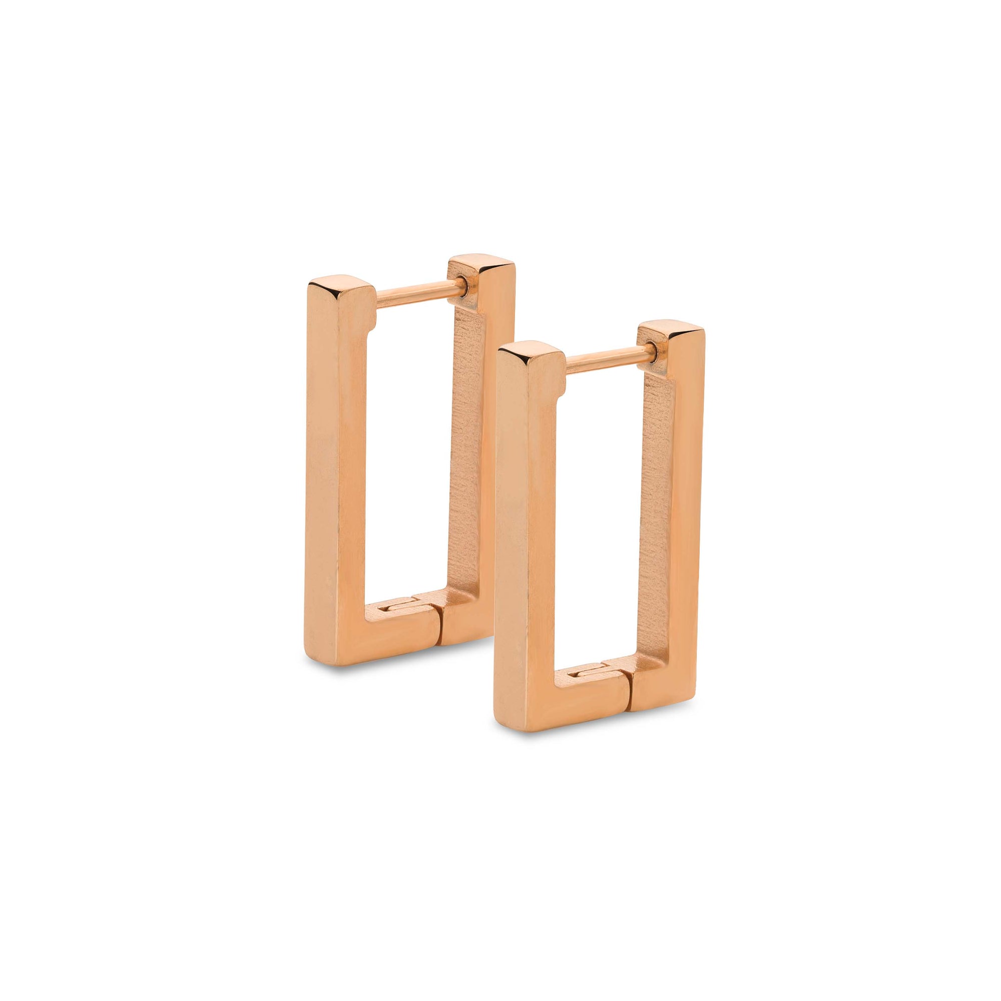 Rectangle earring rosé gold - Stainless steel