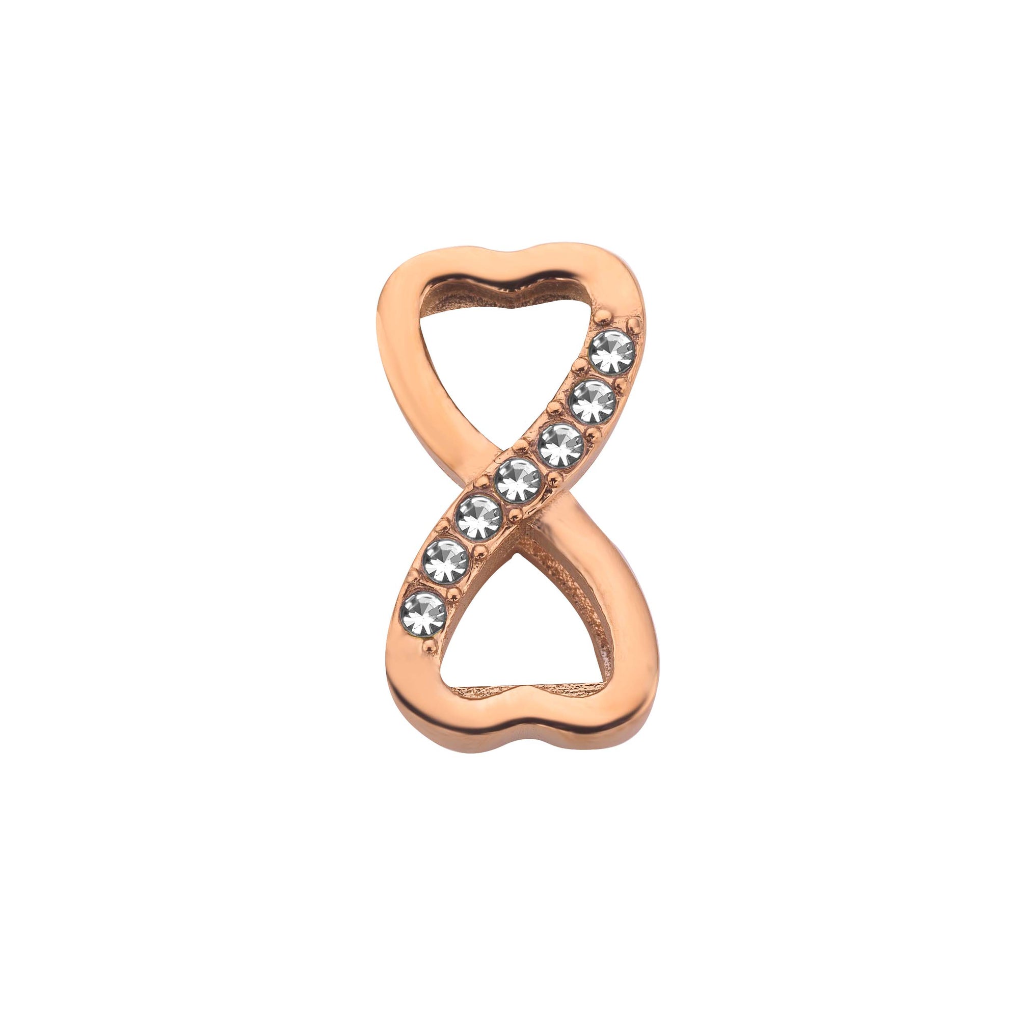 Mesh charm infinity heart rosé gold - Stainless steel