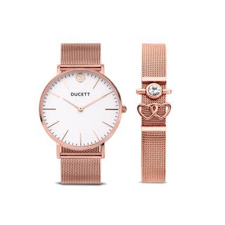 Rosé gold mesh watch + Mesh bracelet luxe