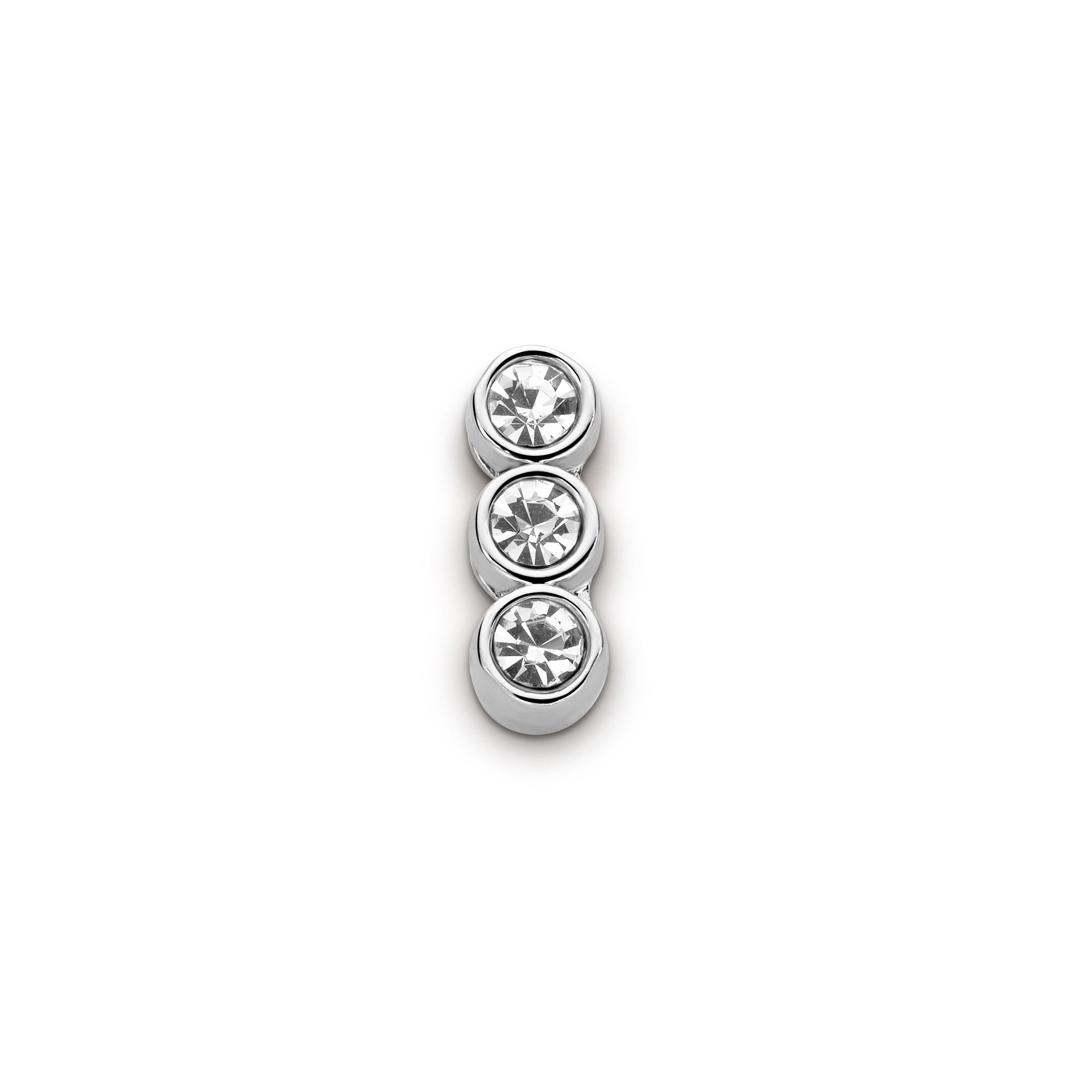 Mesh charm 3 stones silver - Stainless steel