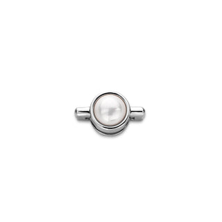 Mesh charm pearl silver