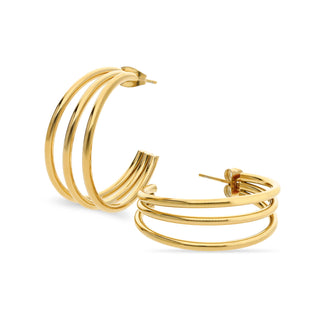 Multilayer earring gold