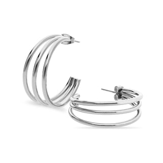 Multilayer earring silver