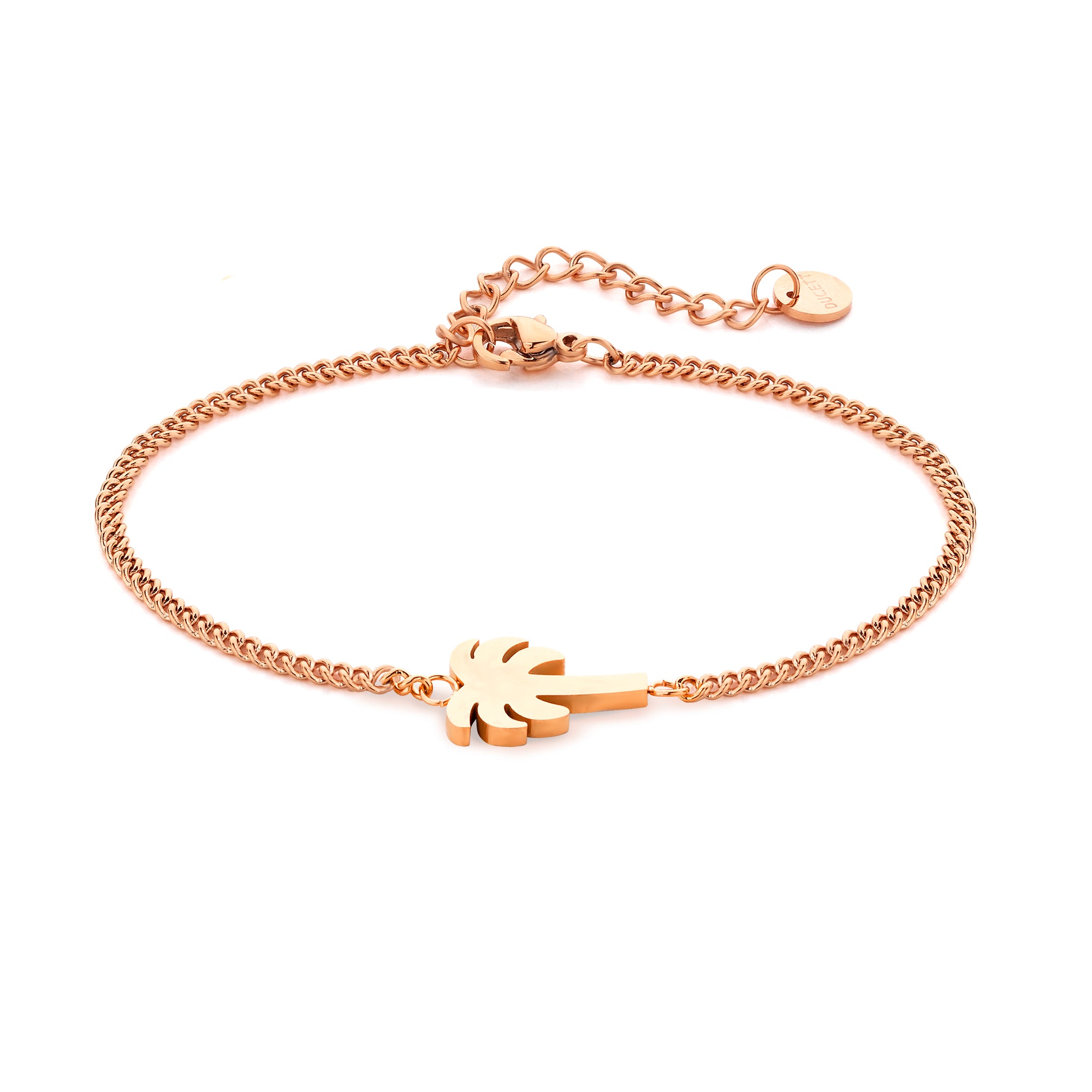 Palm tree bracelet rosé gold - Stainless steel