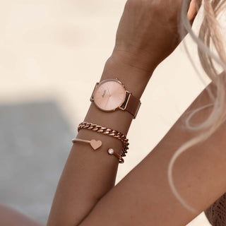 Initial chain bracelet rosé gold