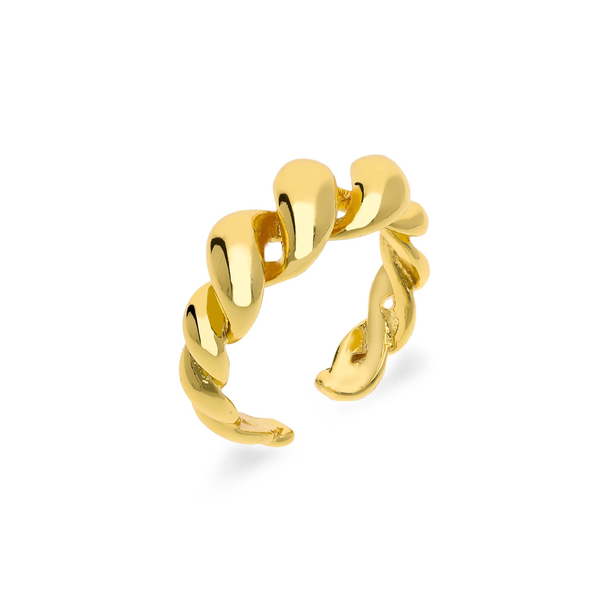 Pretzel bold ring gold - Stainless steel