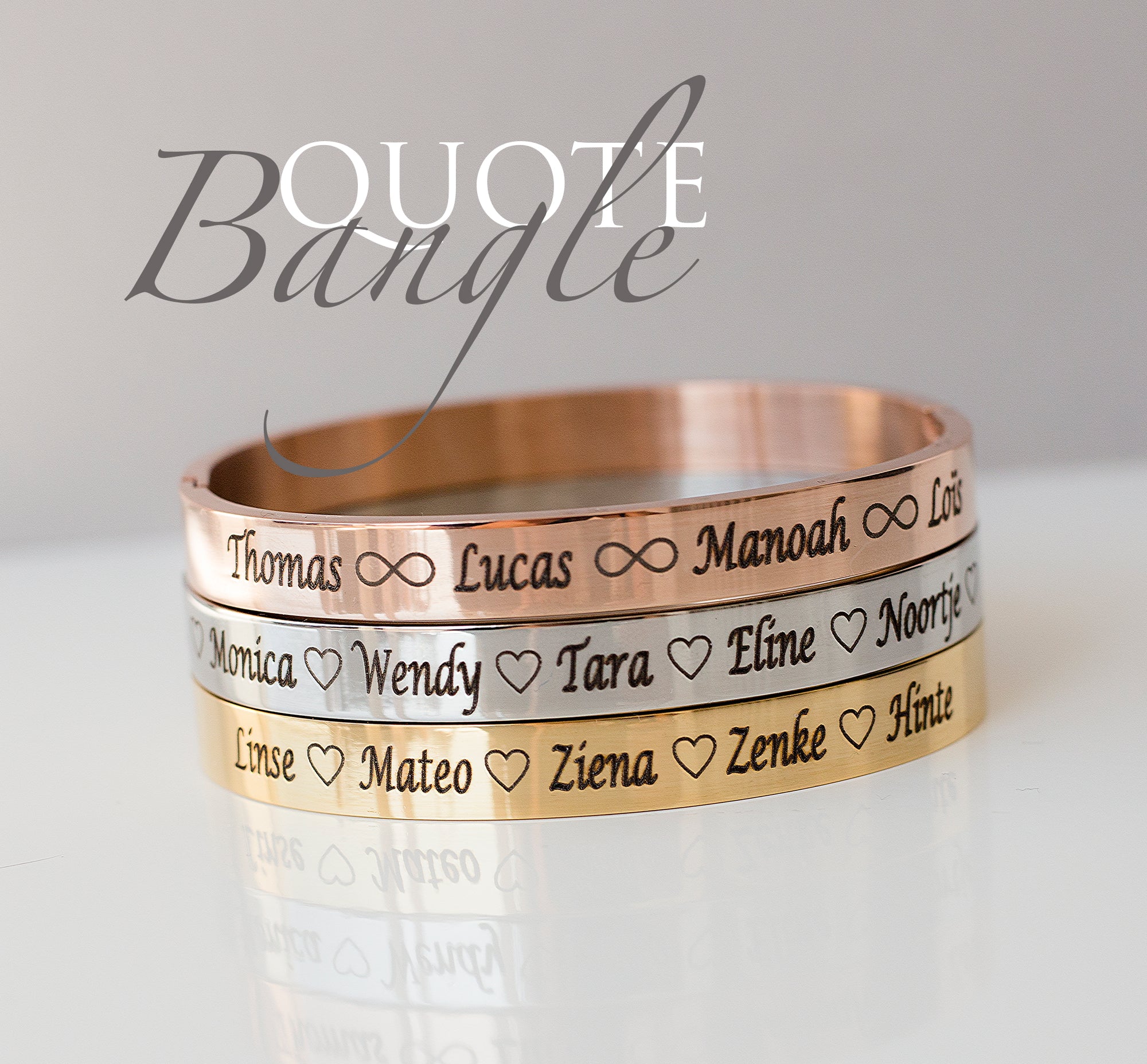 Quote bangle - Stainless steel