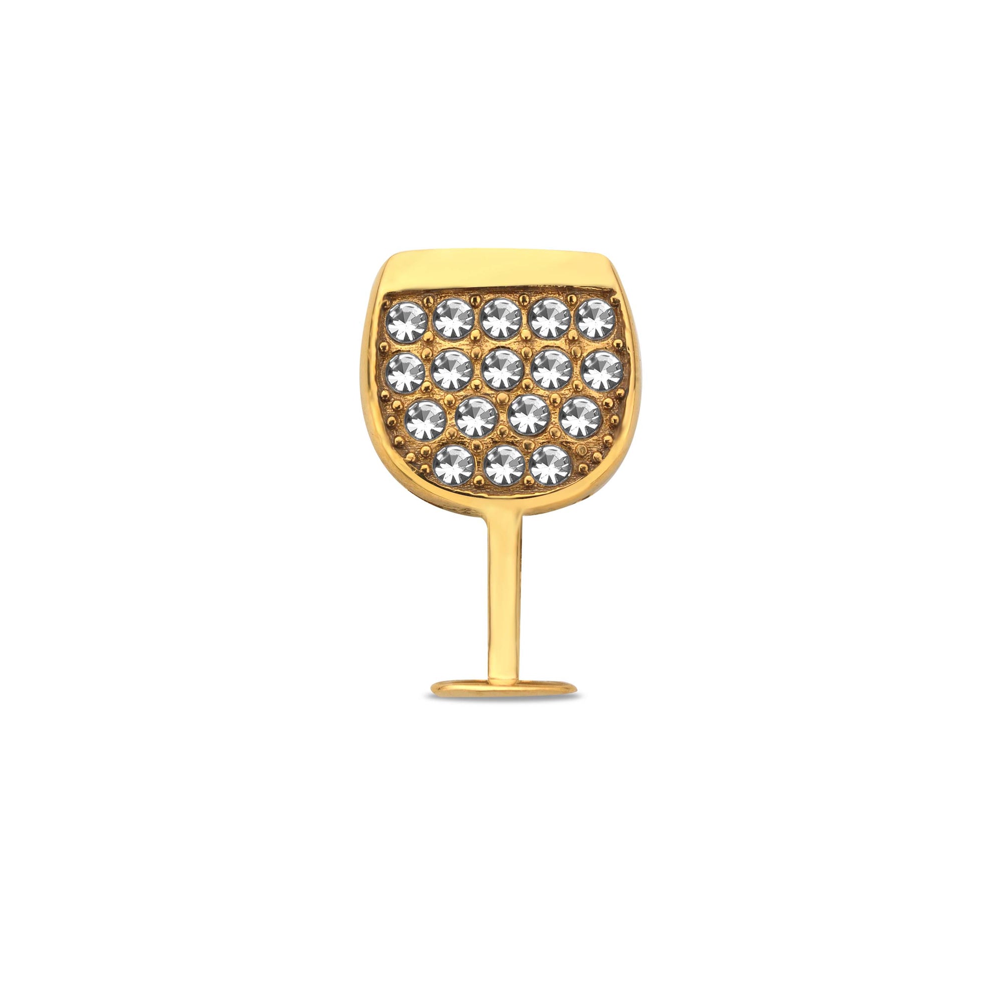 Mesh charm wine glass gold - Stainless steel